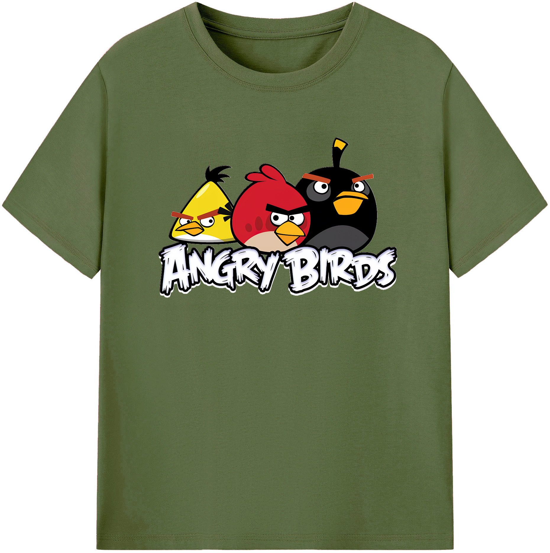 （画像用） Angry Birds アングリーバード 綿100％半袖Tシャツ（フロントプリント）
